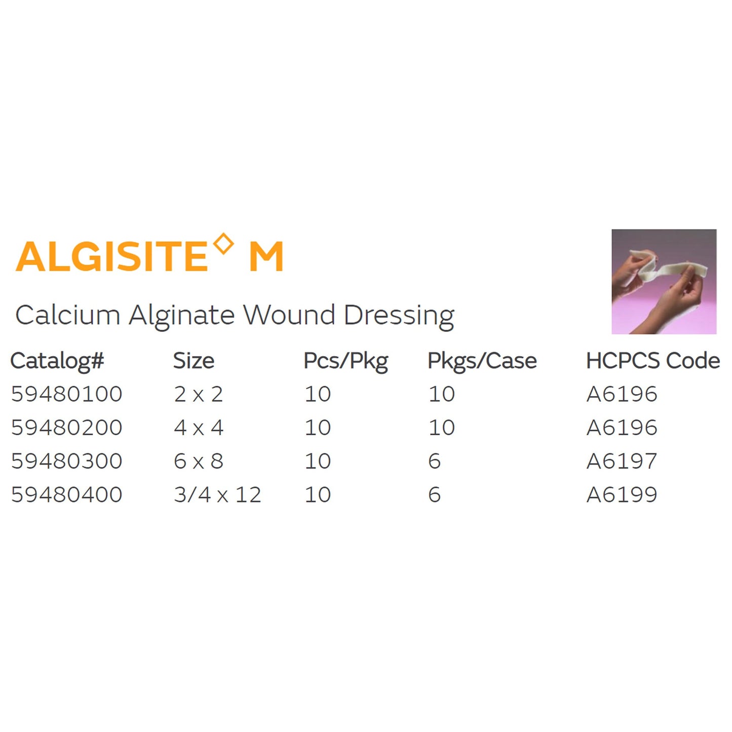 Smith & Nephew Alginate Dressing AlgiSite M Calcium Alginate 4 X 4 Inch Square