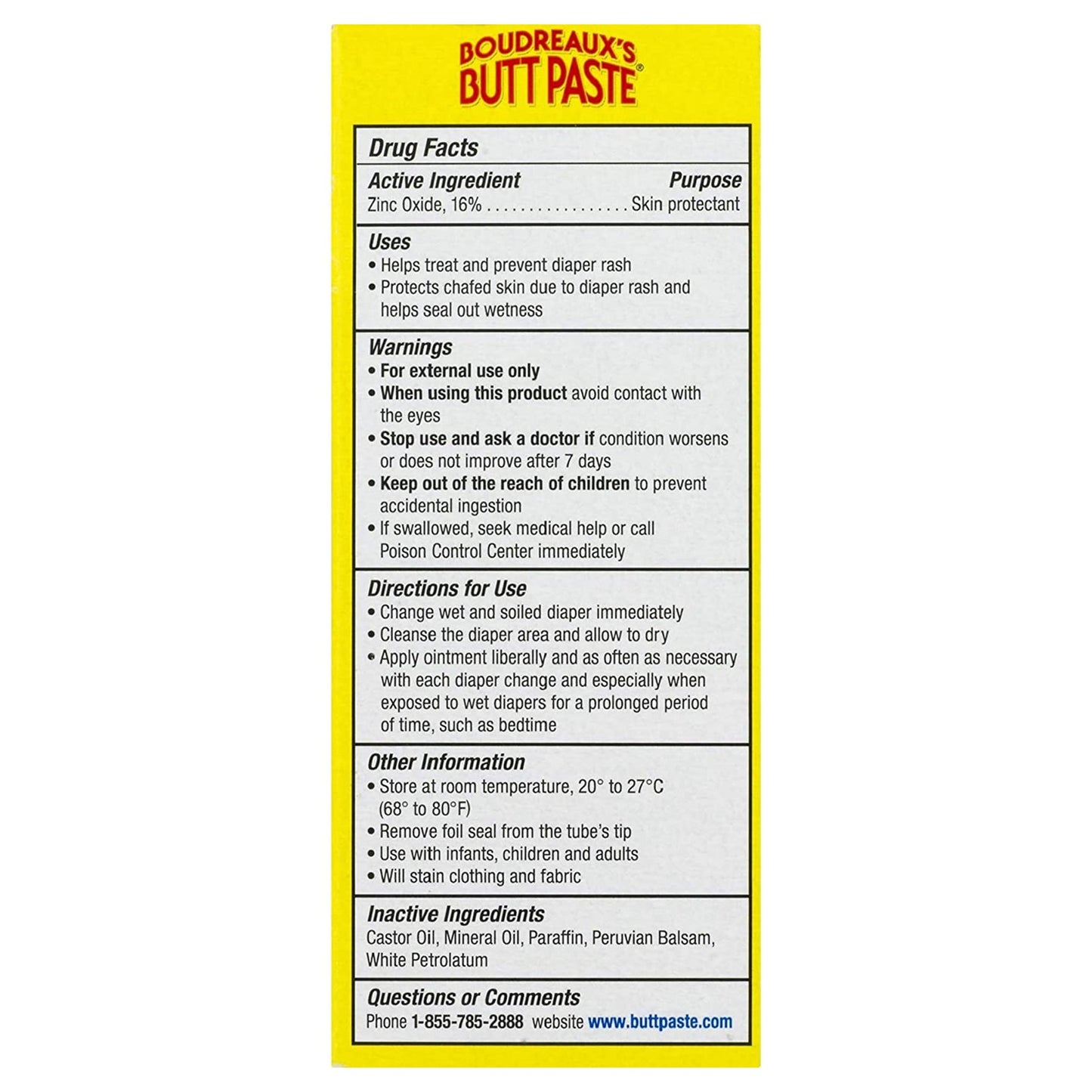Boudreaux's Original Butt Paste Diaper Rash Treatment, Scented, 2-ounce tube