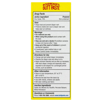 Boudreaux's Original Butt Paste Diaper Rash Treatment, Scented, 2-ounce tube