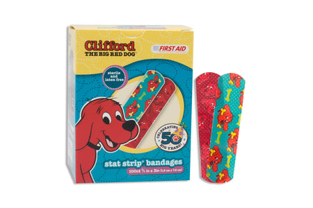 Dukal 15960 American White Cross Stat Strip Clifford the Big Red Dog Adhesive Strips