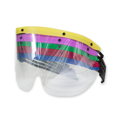 Eye Shield with Dispenser McKesson Pre-Assembled Anti-fog / Anti-glare / Anti-static Coating Clear Tint Black Frame Over Ear One Size Fits Most