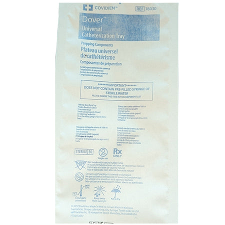 Cardinal 76030 Dover Universal Indwelling Catheter Tray, 10cc Syringe, BZK