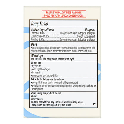Foster & Thrive™ Chest Rub Menthol 2.6% Eucalyptus Oil 1.2% Camphor 4.8%