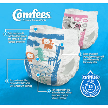 Comfees® Training Pants, 12-Hour Protection, Male Toddler, 4T – 5T, Over 38 lbs.