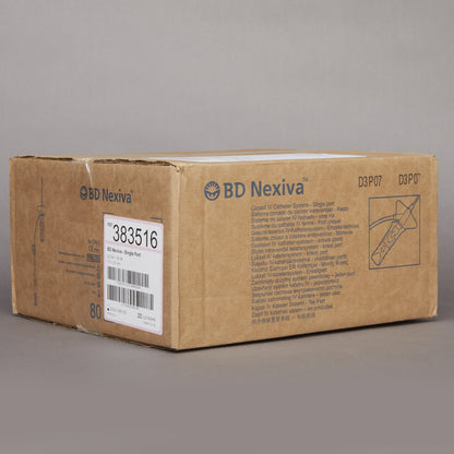 BD Nexiva™ 383516 Closed IV Catheter 20 Gauge 1 Inch Blood Control Winged Hub