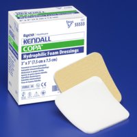 Cardinal 55566 Kendall Nonadhesive without Border Foam Dressing, 6 x 6 Inch