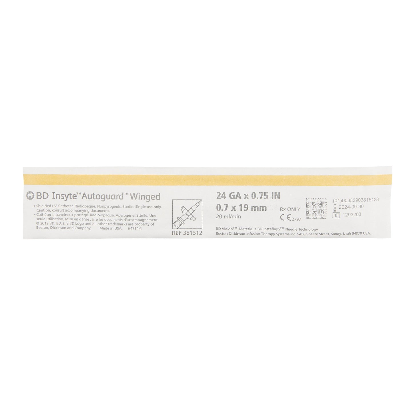 Insyte™ Autoguard™ Peripheral IV Catheter, 24 Gauge
