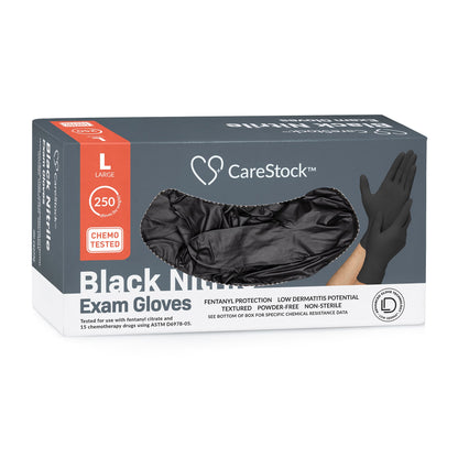 CareStock™ Nitrile Exam Glove, Large, Black