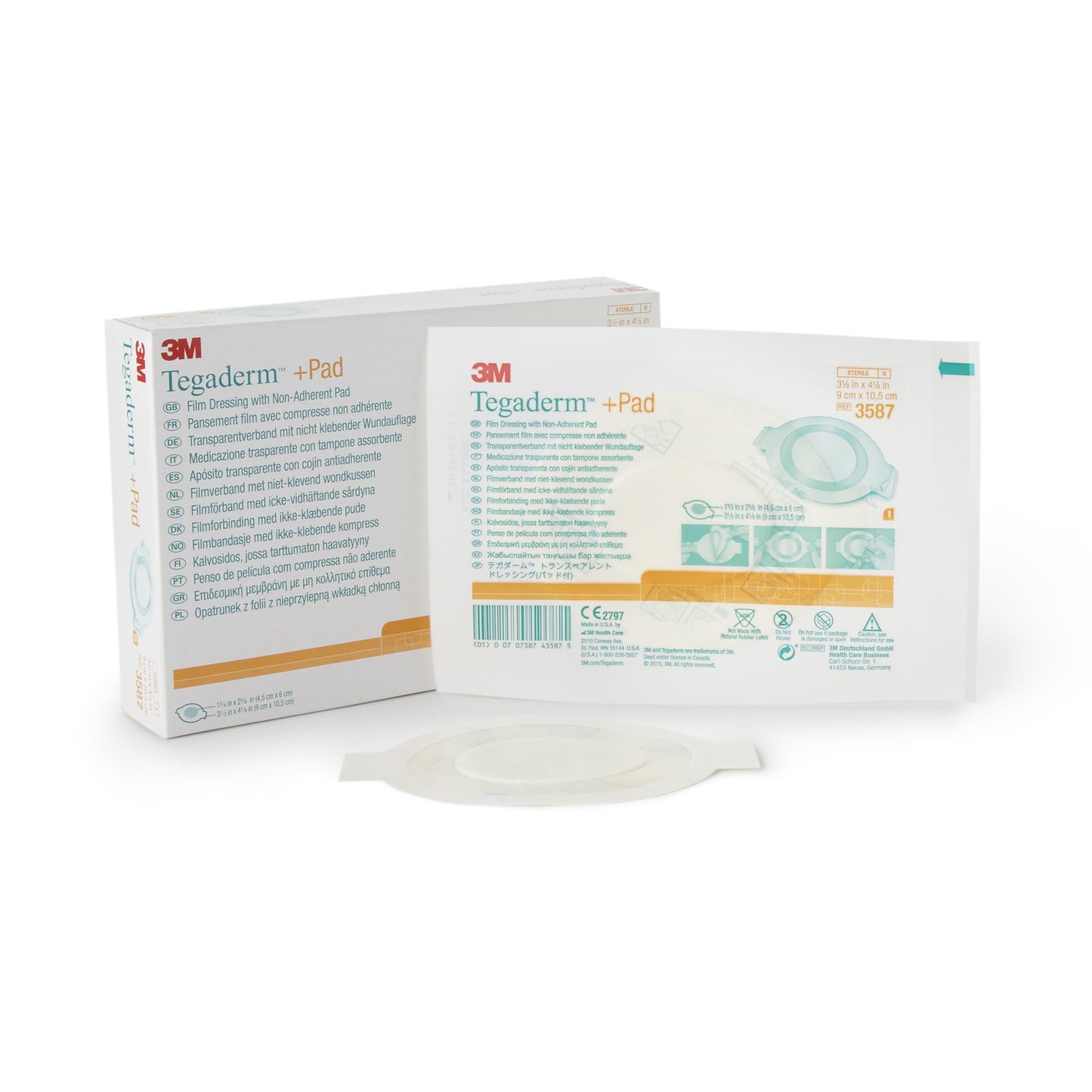 3M™ Tegaderm™ Transparent Film Dressing with Pad, 3½ x 4 Inch