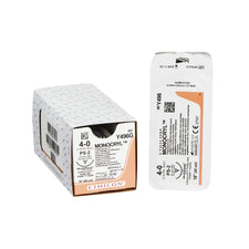 Ethicon Absorbable Suture with Needle Monocryl™ Poliglecaprone PS-2 3/8 Circle Precision Reverse Cutting Needle Size 4-0 Monofilament