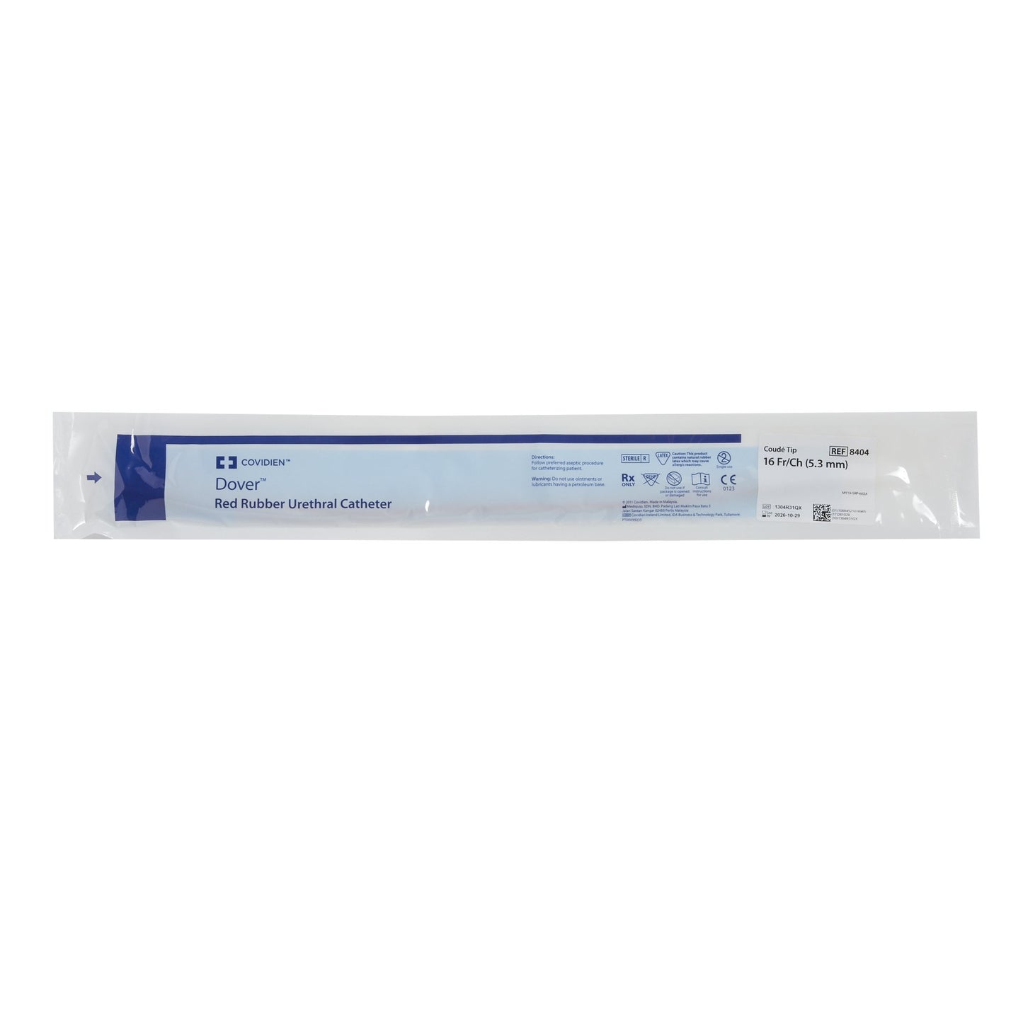 Dover™ Urethral Catheter, 16 Fr., Coude, Orange