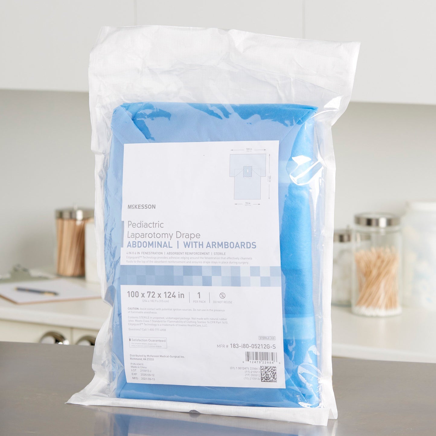 McKesson Sterile Pediatric Laparotomy Drape, 100 x 72 x 124 Inch