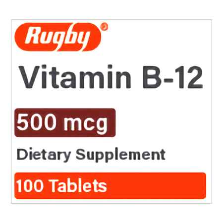 Major Pharmaceuticals 80681007200 Rugby 500 mcg Vitamin B-12 Tablets