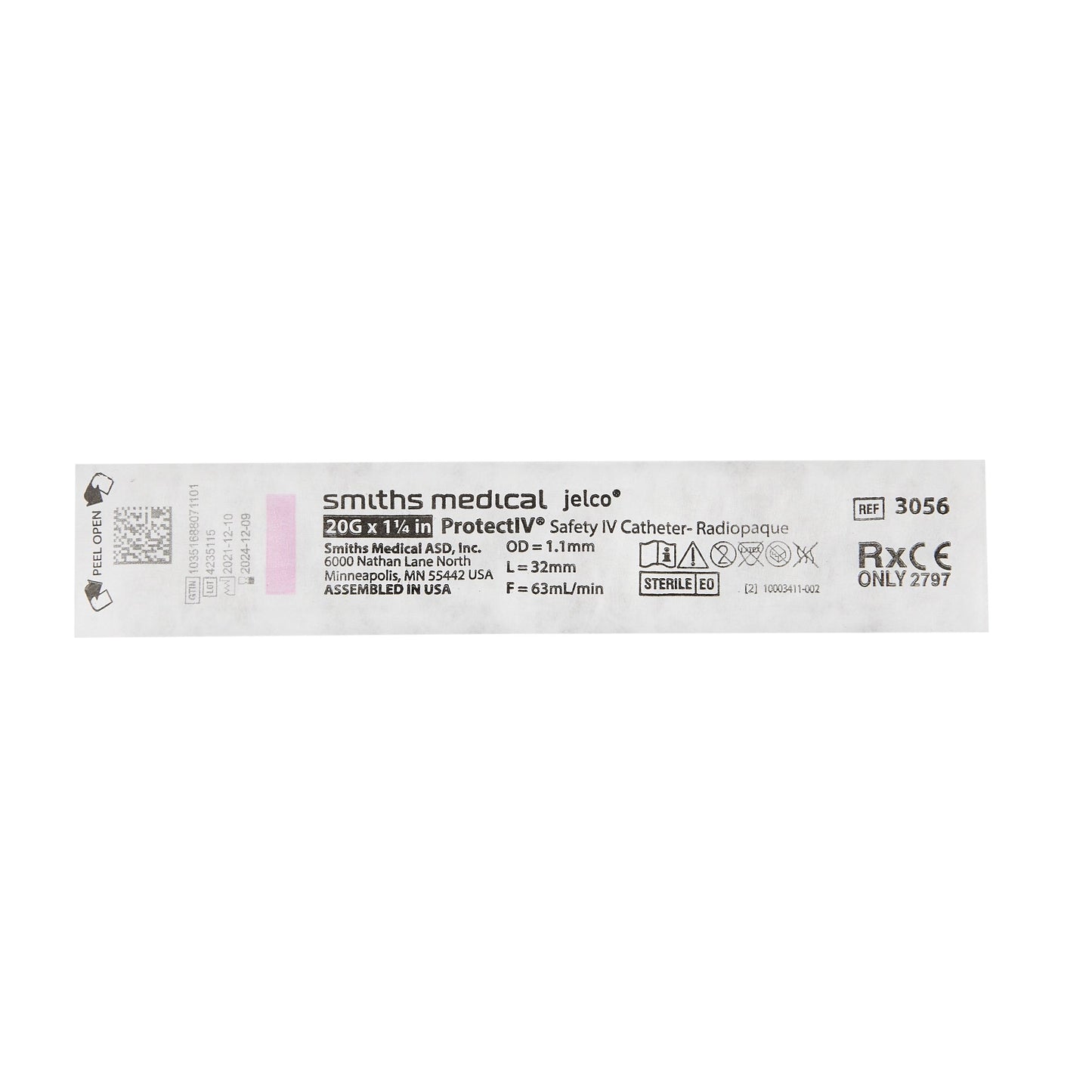 Protectiv® Peripheral IV Catheter, 1.25 in., 20 Gauge