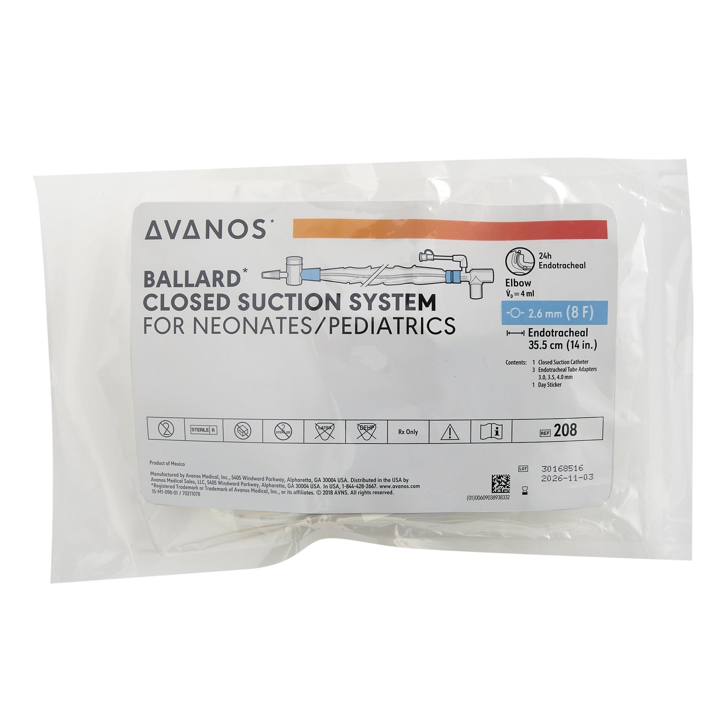 Ballard® Trach Care™ Neonatal Tracheostomy Elbow, 14 Inch