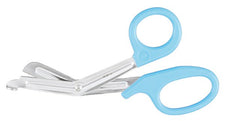 Bandage and Utility Scissors Vantage® Universal 7-1/2 Inch Length Floor / Office Grade Pakistani Stainless Steel / Plastic NonSterile Blue Finger Ring Handle Angled Blunt Tip / Blunt Tip