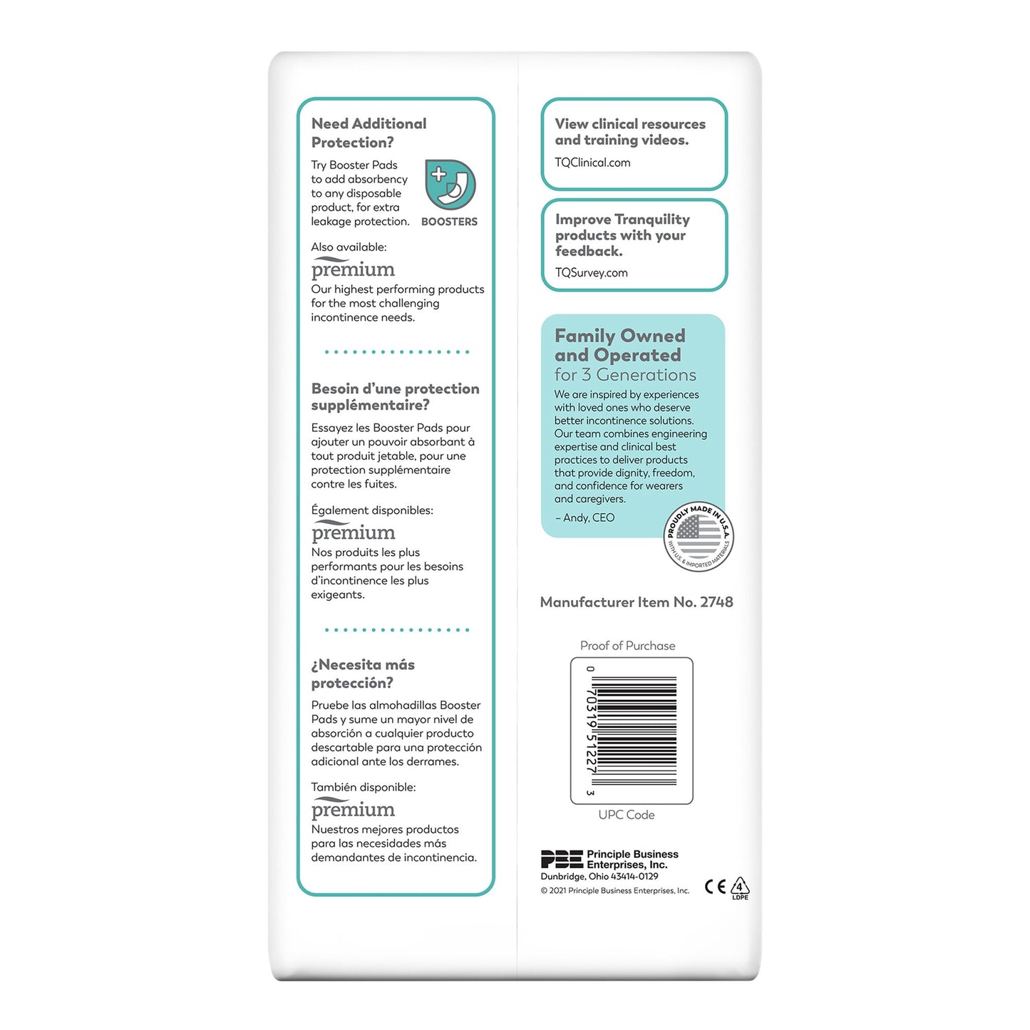 Tranquility® Essential Heavy Incontinence Brief, 2X-Large