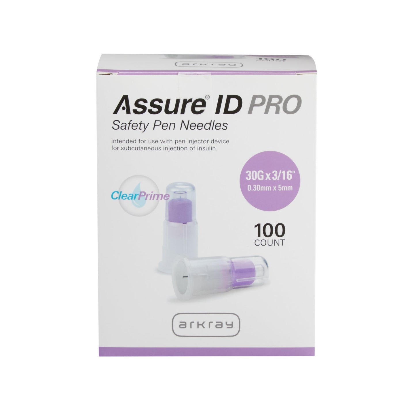Safety Insulin Pen Needle Assure® ID Pro 30 Gauge 5 mm Length Automatic Safety Without Back-End Shield