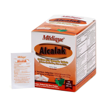 Medique Products 10113 Alcalak 420 mg Strength Antacid Chewable Tablets