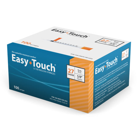 Standard Insulin Syringe with Needle EasyTouch™ 1 mL 5/8 Inch 27 Gauge NonSafety Thin Wall