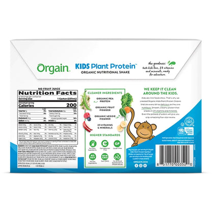 Orgain® Kids Plant Protein™ Organic Nutritional Shake, Vanilla, 8-ounce carton