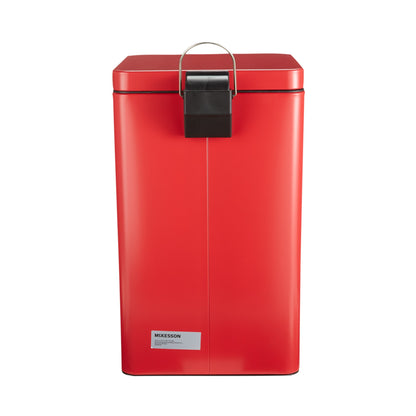 McKesson Trash Can with Plastic Liner, Square, Steel, Step-On
