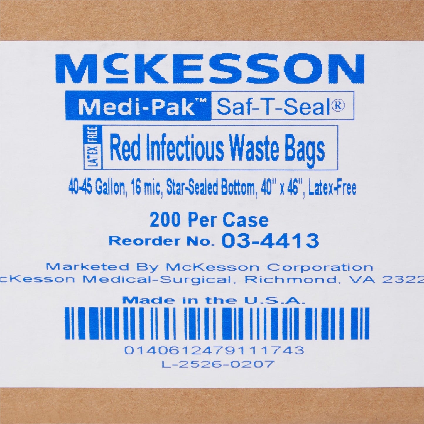 SAF-T-SEAL® Infectious Waste Bag, 40-45 gal
