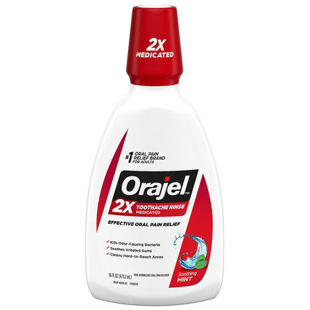Church and Dwight 31031043001 Orajel for Toothache Analgesic and Astringent Rinse Soothing Mint