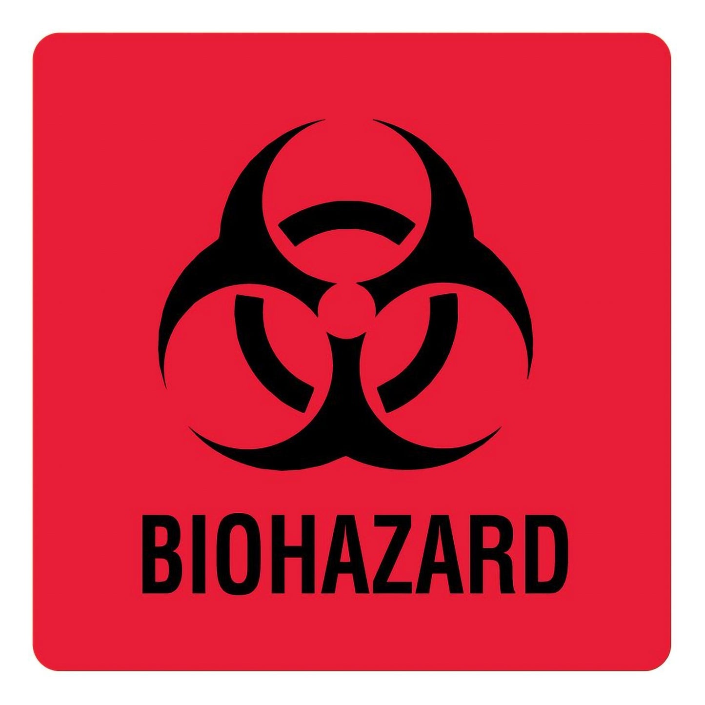 UAL™ Biohazard / Symbol Pre-Printed Label, 3 x 3 Inch