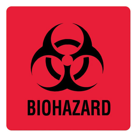 UAL™ Biohazard / Symbol Pre-Printed Label, 3 x 3 Inch