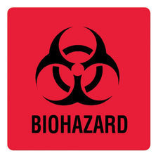 UAL™ Biohazard / Symbol Pre-Printed Label, 3 x 3 Inch