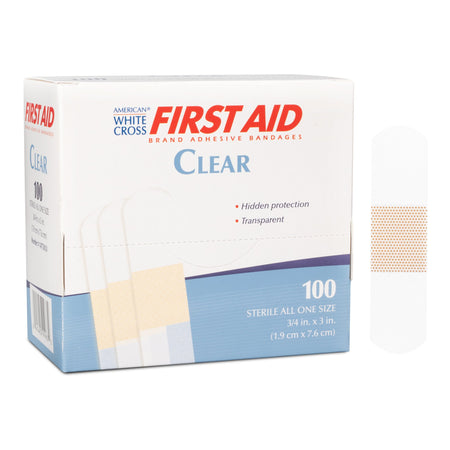 Dukal 1475033 American White Cross First Aid Clear Adhesive Strip, 4 x 3 Inch