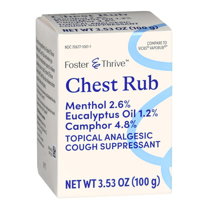 Foster & Thrive™ Chest Rub Menthol 2.6% Eucalyptus Oil 1.2% Camphor 4.8%