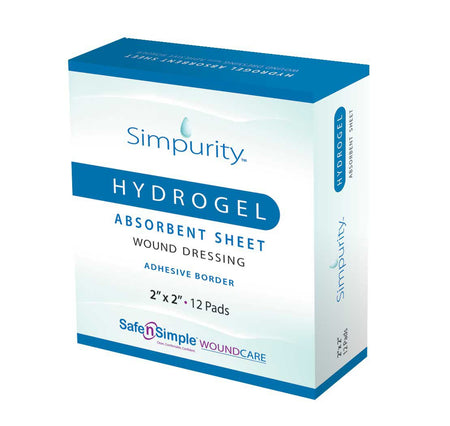 Safe N Simple SNS58312 HydroGel Hydrogel Wound Dressing, 2 x 2 Inch, Up to 4 Inch Length