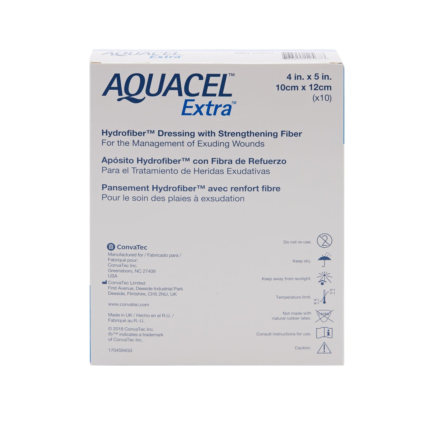 Aquacel® Extra™ Gelling Fiber Wound Dressing, 4 x 5 Inch