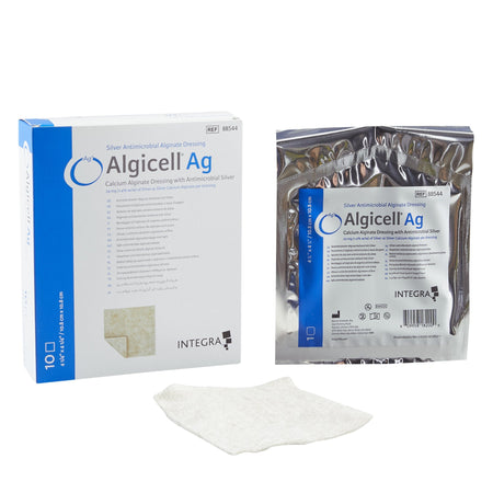 Gentell 88544 Algicell Ag Calcium Alginate Dressing with Silver, 4¼ x 4¼ Inch