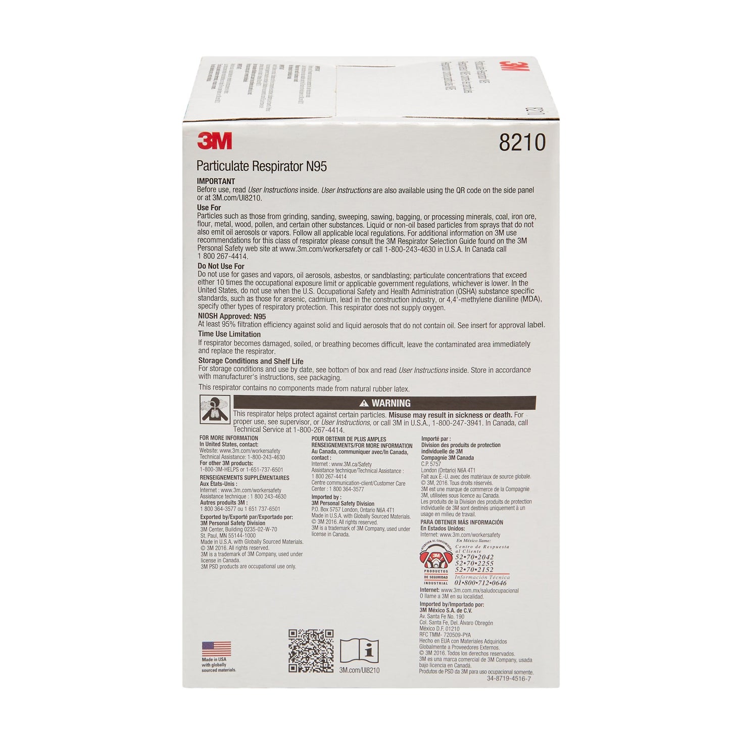3M Industrial N95 Particulate Respirator Mask, 1 Size