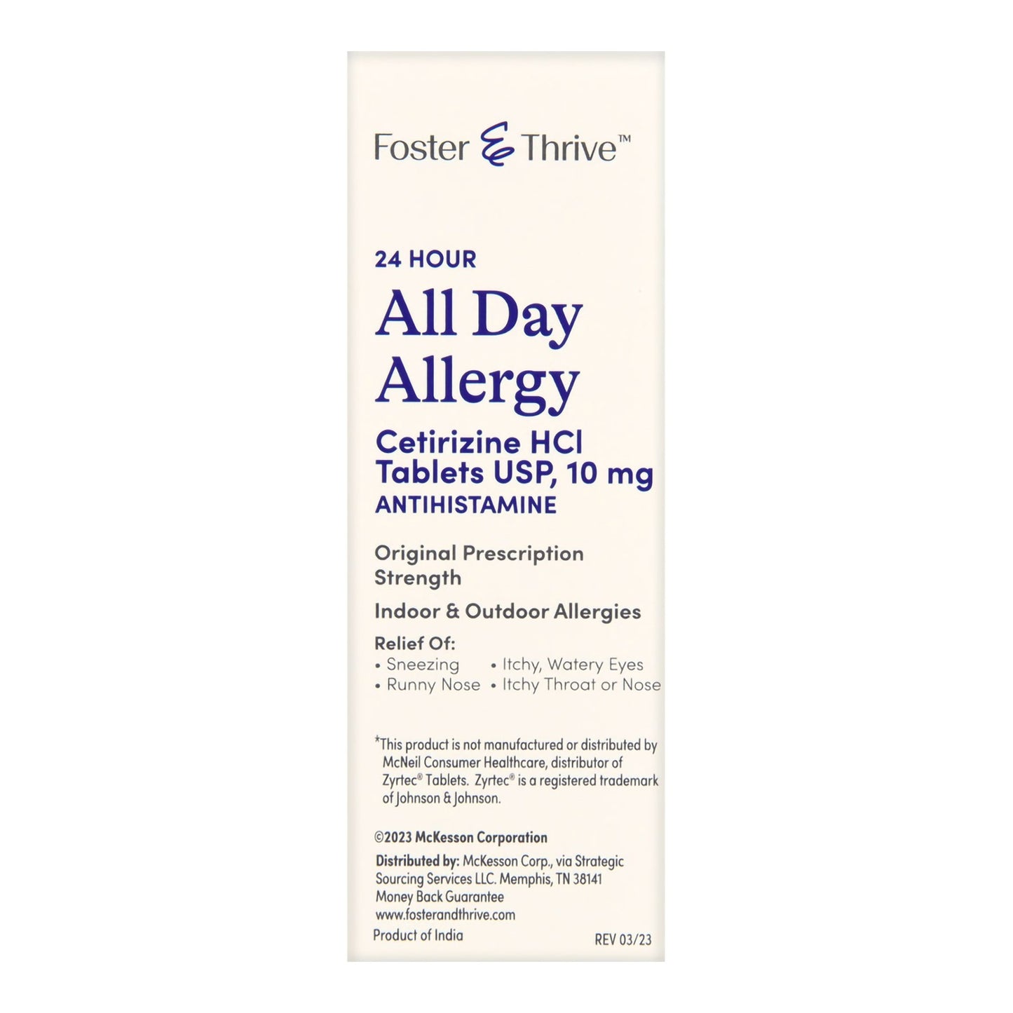 Foster & Thrive™ 24 Hour All Day Allergy Cetirizine HCl USP 10 mg Tablets