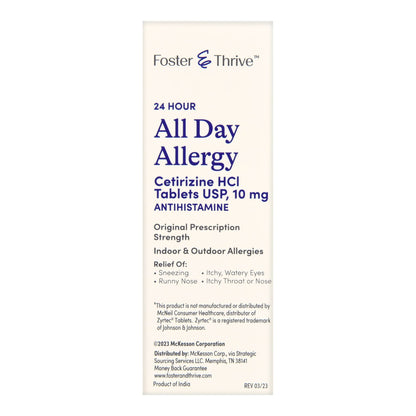 Foster & Thrive™ 24 Hour All Day Allergy Cetirizine HCl USP 10 mg Tablets