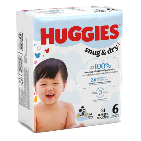 Kimberly-Clark 56429 Unisex Baby Diaper Huggies Snug & Dry Size 6 Disposable Heavy