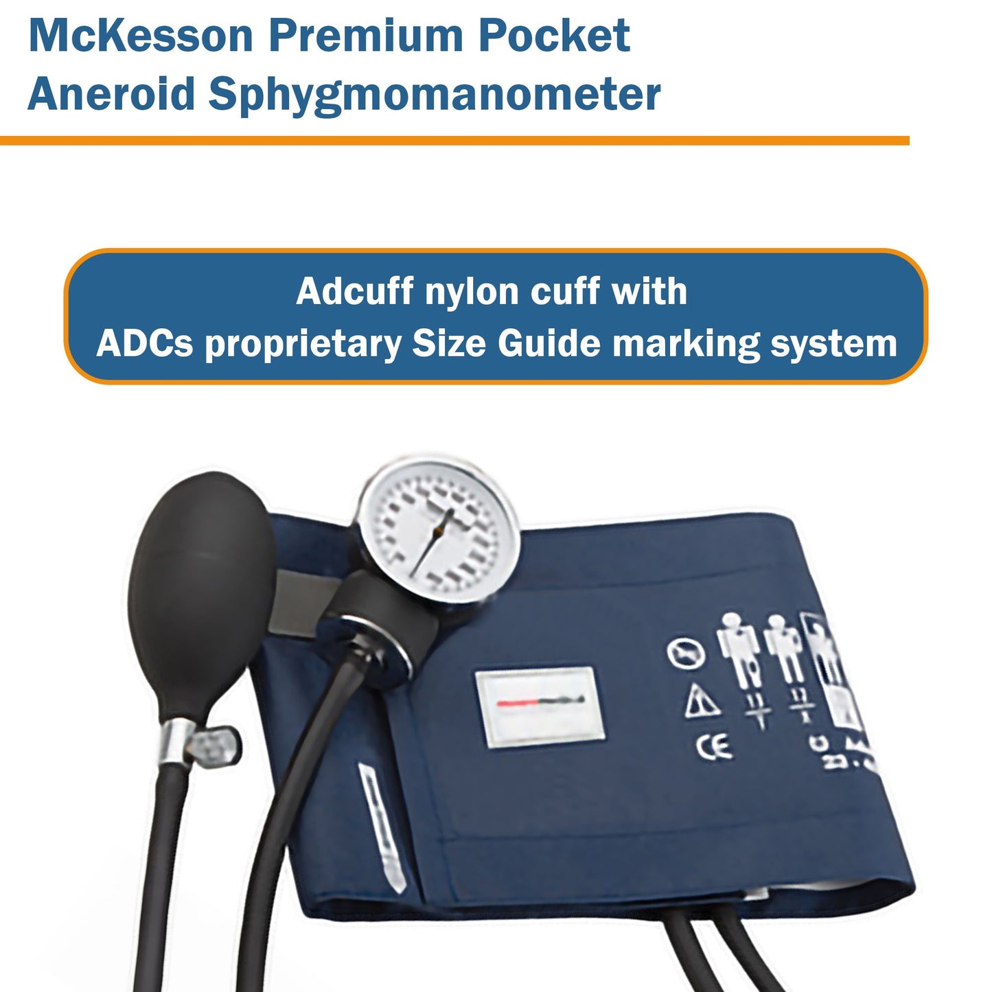 McKesson Premium Pocket Aneroid Sphygmomanometer, Dark Blue