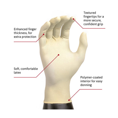 Diamond Grip™ Latex Exam Glove, Large, White