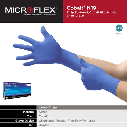 Microflex® Cobalt® Nitrile Exam Glove, Large, Blue