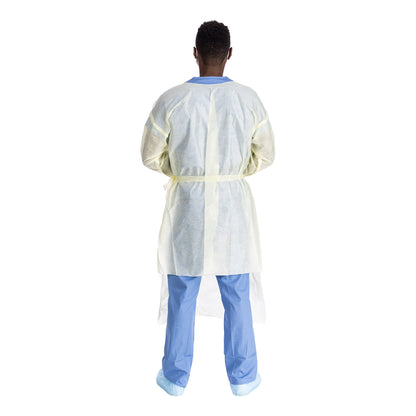 Protective Procedure Gown Halyard Basics 2X-Large Yellow NonSterile AAMI Level 2 Disposable