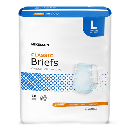 McKesson BRBRLG Classic Light Absorbency Incontinence Brief, Large