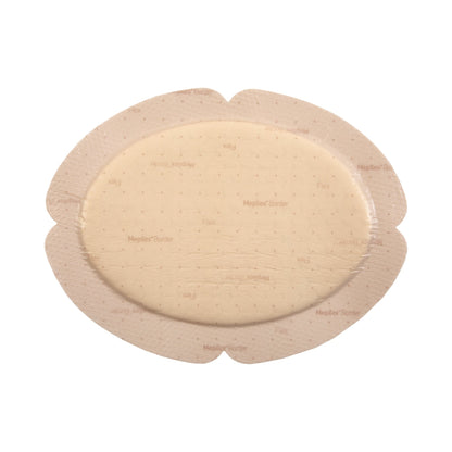 Foam Dressing Mepilex® Border Flex 3-1/10 X 4 Inch With Border Film Backing Silicone Adhesive Oval Sterile