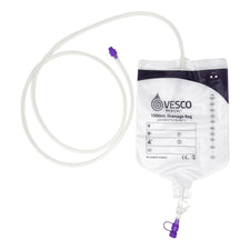 Enteral Drainage Bag with ENFit™ Connector Vesco Medical™ 60 Inch Tubing 1000 mL Sterile