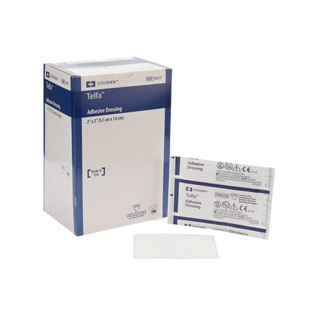 Cardinal 6017 Telfa White Adhesive Dressing, 2 x 3 Inch
