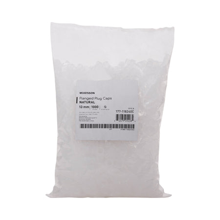 McKesson 177-118240C Tube Closure Flanged Plug Cap Colorless Polyethylene 1000 per Bag