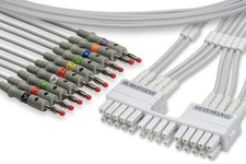 Burdick Compatible, Patient Cable Lead Set, 10-Leads, Banana Ends For ECG Machine, Each, 9293-041-50